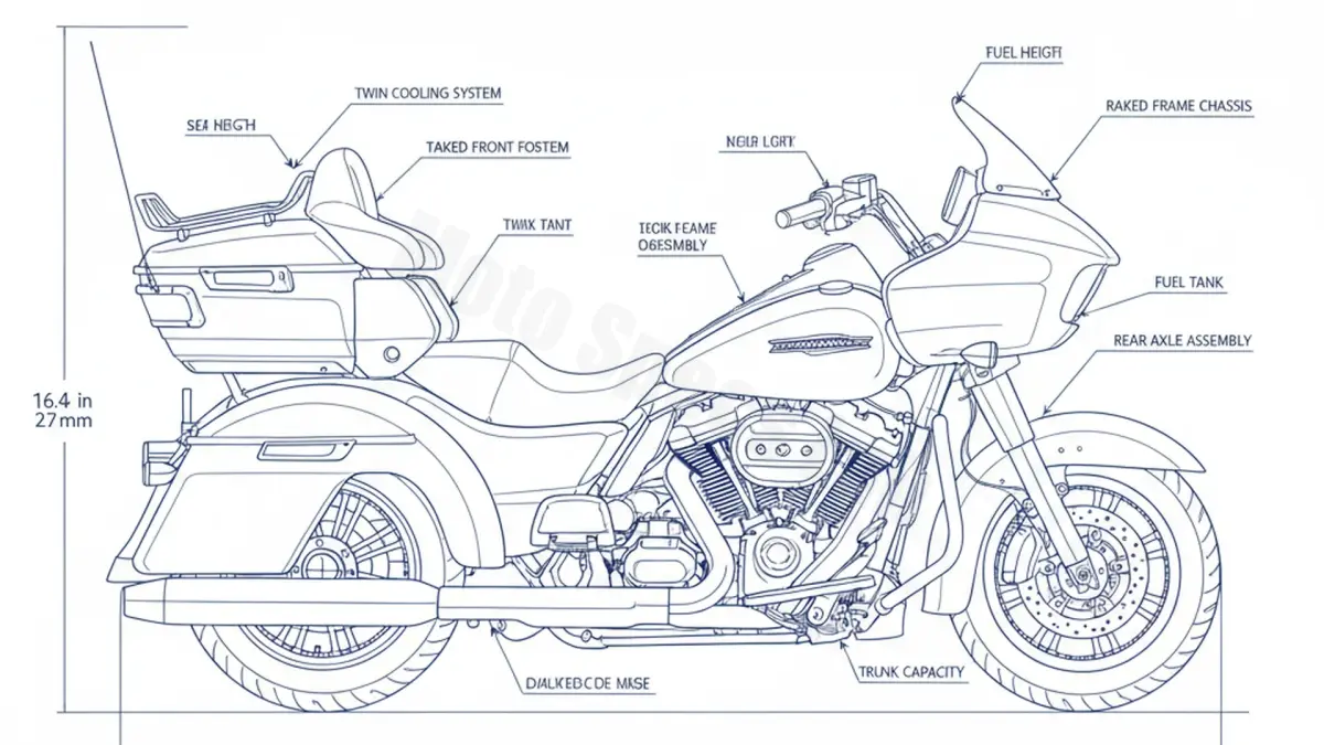 Harley-Davidson TRI GLIDE ULTRA (107 CUI) - FLHTCUTG/17 (2017-2018) Data: Oil Capacity & Rim Specs specs