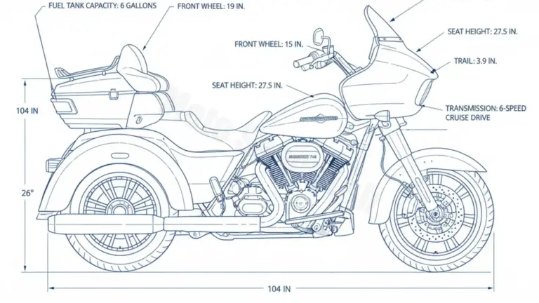 Harley-Davidson Tri Glide Ultra (114 cui) – FLHTCUTG/23 Specs: Oil Capacity & Tire Pressure