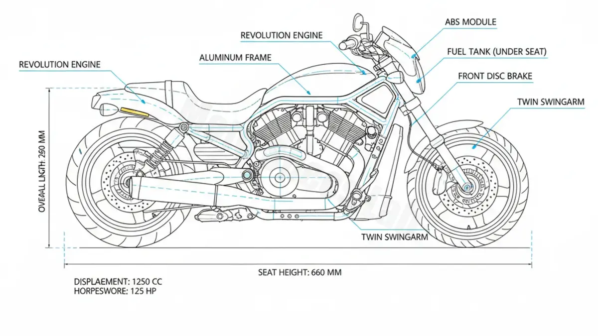 Harley-Davidson V-ROD / ABS - VRSCAW Specs: Engine Oil, Gap & Tire PSI