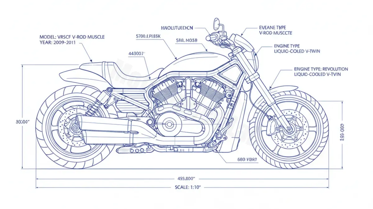 Harley-Davidson V-ROD MUSCLE - VRSCF (2009 – 2017) Data: Oil Capacity & Rim Specs specs