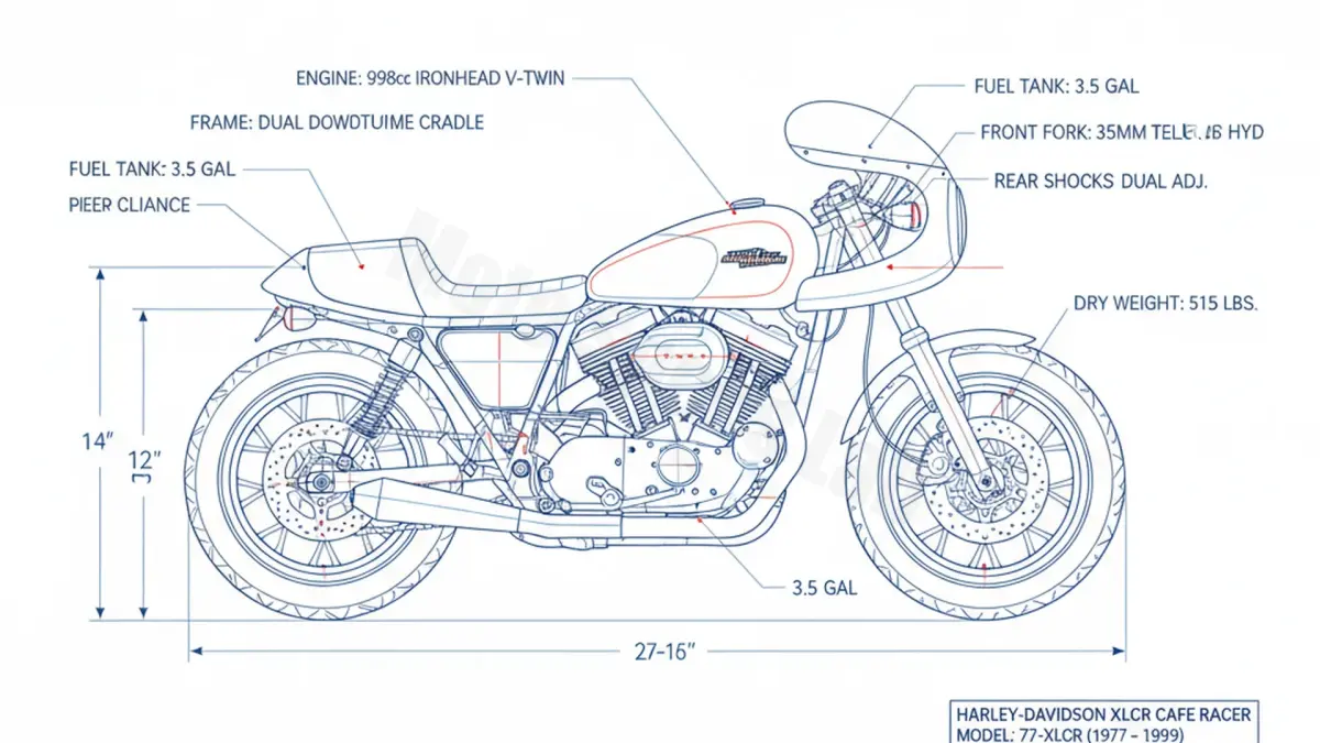 Harley-Davidson XLCR CAFE RACER - 77-XLCR Maintenance: Recommended Oil & Tires specs