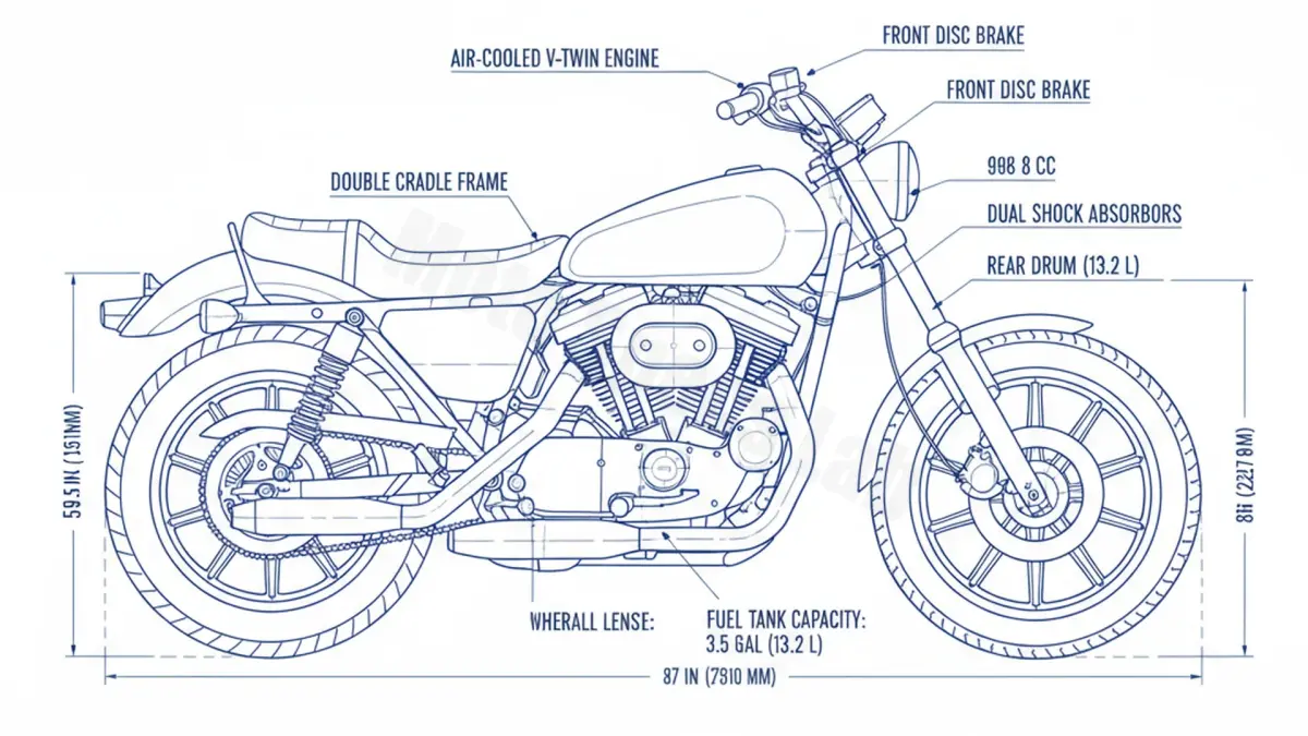 Harley-Davidson XR 1000 (SPORTSTER) - XR-1000 Service Data: Oil, Battery & Specs specs