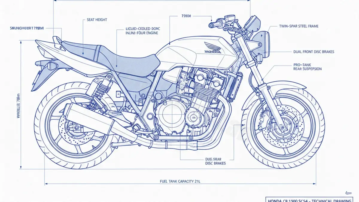 Honda CB 1300 - SC54 Tire Pressure, Oil Type & Fluid Specs specs