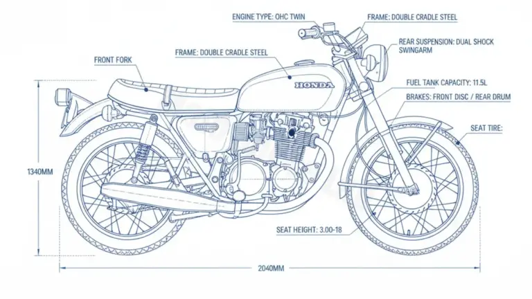 Honda CB 250 G – CB250G (1974 – 1976) Data: Oil Capacity & Rim Specs