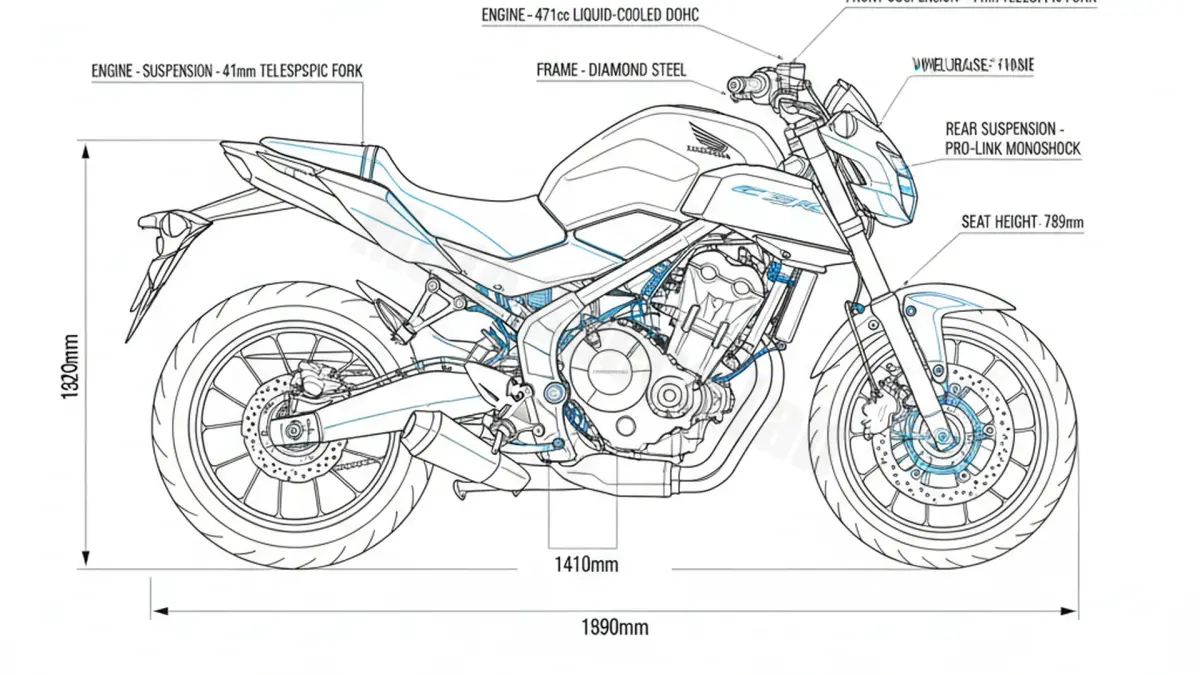 Honda CB 500 F (EUR0 4/5) - PC63 (2019 – 2023) Data: Oil Capacity & Rim Specs specs
