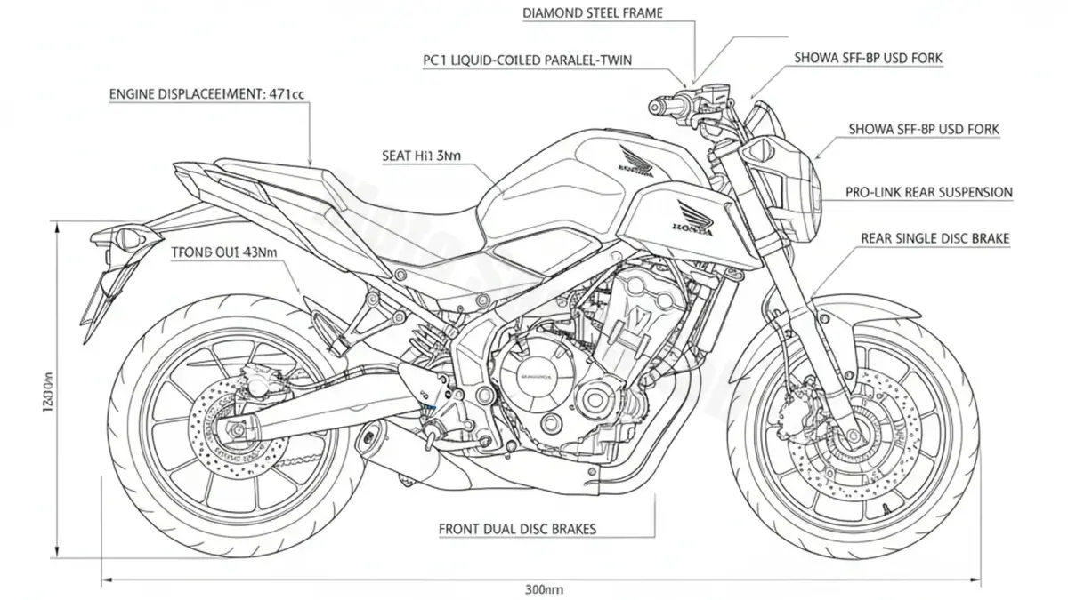 Honda CB 500 Hornet - PC71 Specs: Engine Oil, Gap & Tire PSI