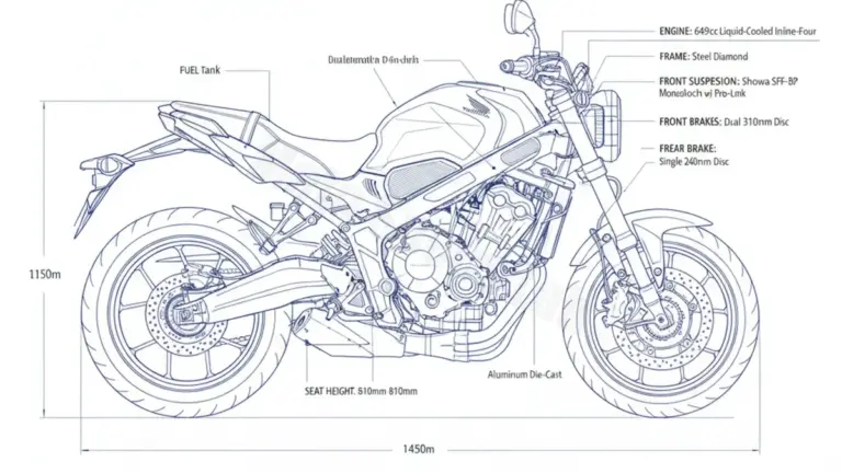 Honda CB 650 R NEO SPORTS CAFÉ (EURO 5) – RH02 Specs: Oil Capacity & Tire Pressure