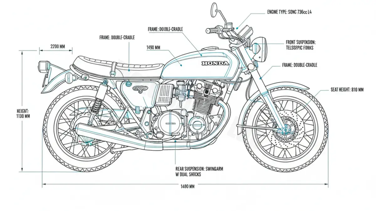 Honda CB 750 FOUR K7 - CB750K Workshop Data: Fluids, Plugs & Tires