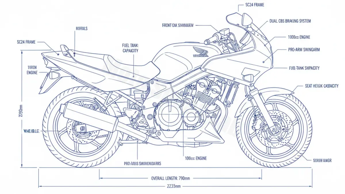 Honda CBR 1000 F/DUAL - SC24/94 (1994 (SC24 Dual CBS)) Data: Oil Capacity & Rim Specs specs