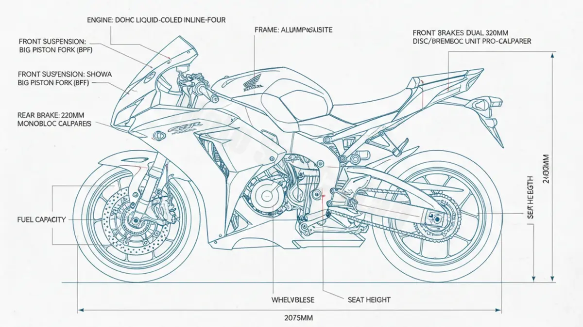 Honda CBR 1000 RR FIREBLADE - SC59/12 Specs: Engine Oil, Gap & Tire PSI