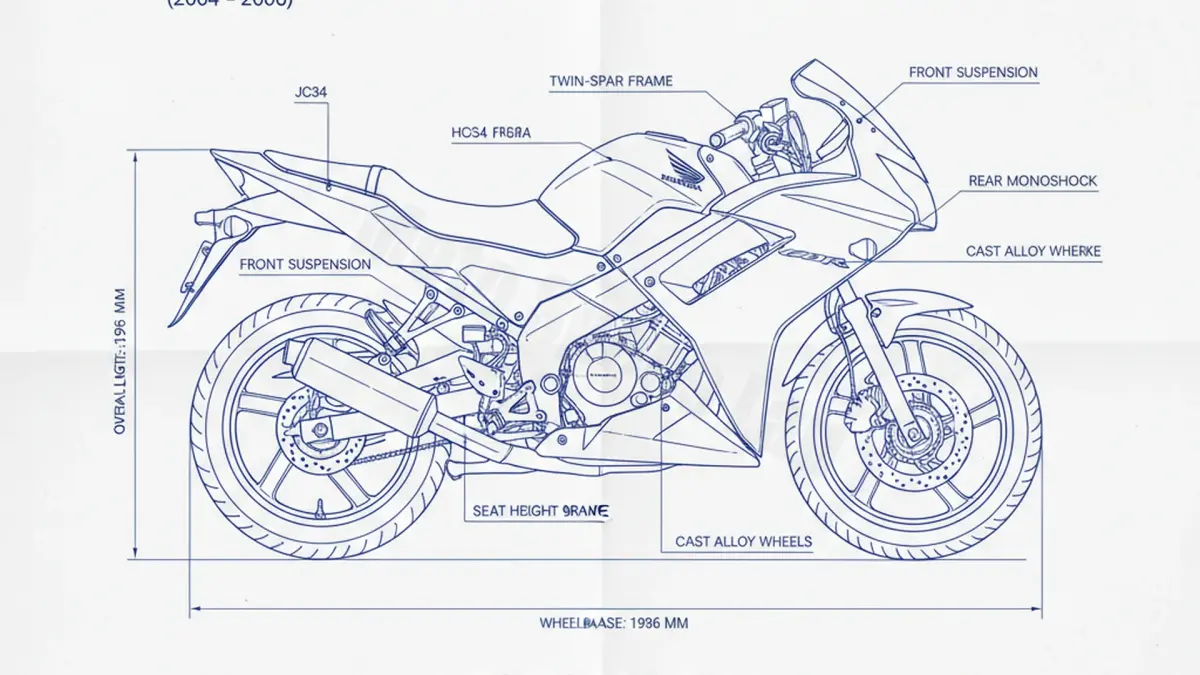 Honda CBR 125 R - JC34 (2004 – 2006) Factory Oil & Tire Pressure Data specs