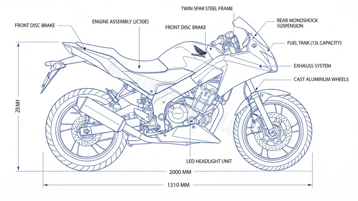Honda CBR 125 R - JC50 Specs: Engine Oil, Gap & Tire PSI specs