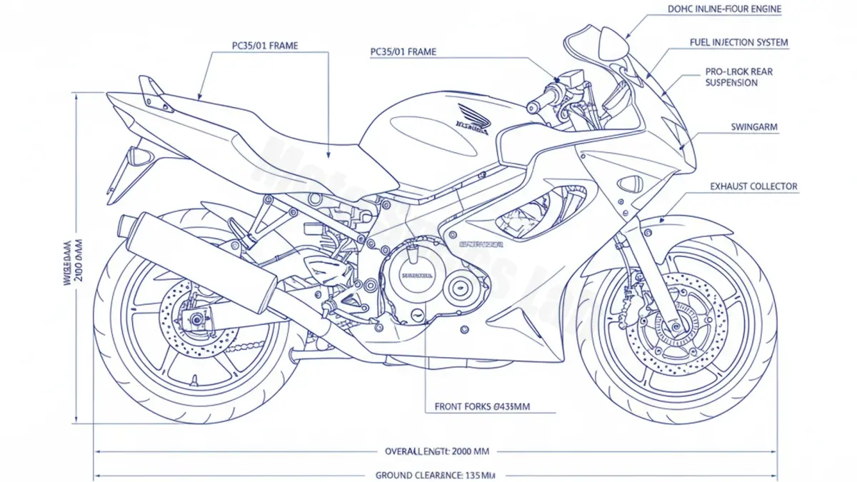 Honda CBR 600 F (EINSPRITZER) - PC35/01 (2001 – 2006) Factory Oil & Tire Pressure Data specs
