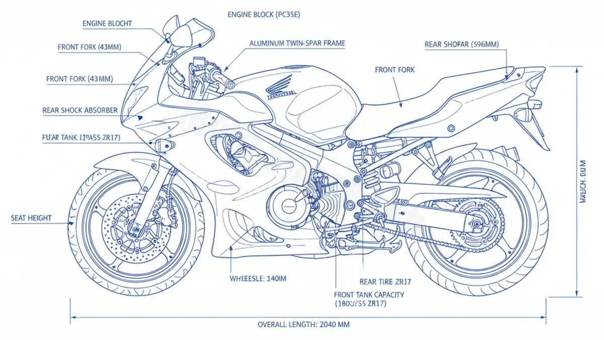 Oil & Tires: Honda CBR 600 F (VERGASER) - PC35 Technical Specifications
