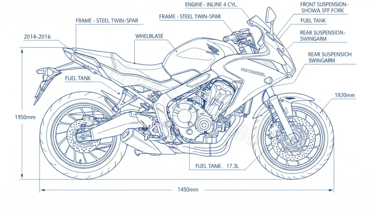 Honda CBR 650 F - RC74 Specs: Engine Oil, Gap & Tire PSI specs