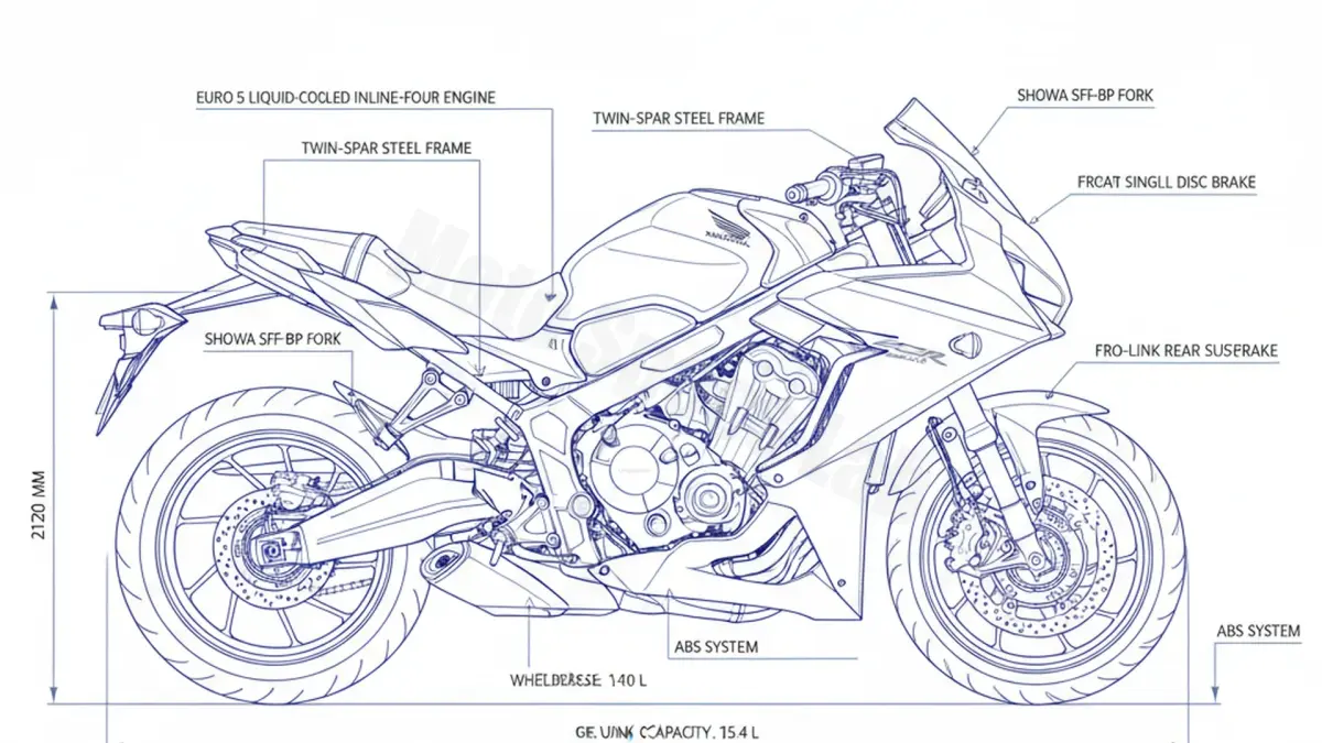 Honda CBR 650 R (EURO 5) - CBR650R (2021 – Present) Data: Oil Capacity & Rim Specs specs