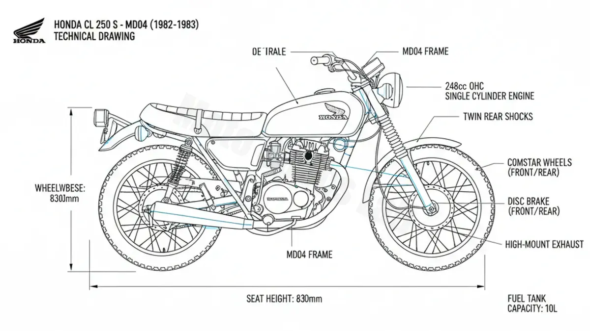 Honda CL 250 S - MD04 Maintenance: Recommended Oil & Tires specs
