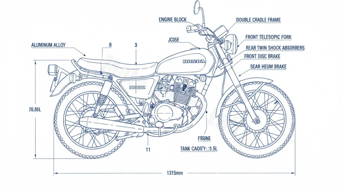 Honda CM 125 C - JC05 (1982 – 1999) Factory Oil & Tire Pressure Data specs