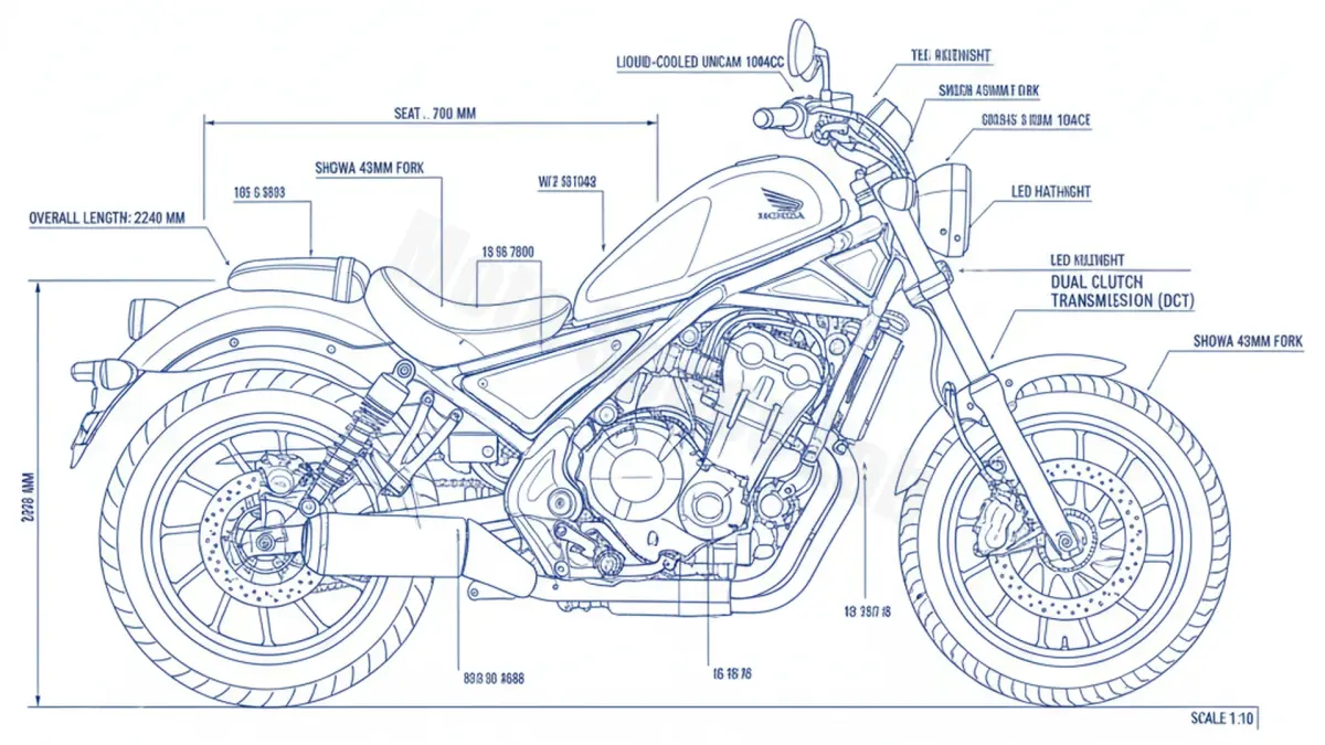 Honda CMX 1100 Rebel DCT - SC87B (2021 – Present) Factory Oil & Tire Pressure Data