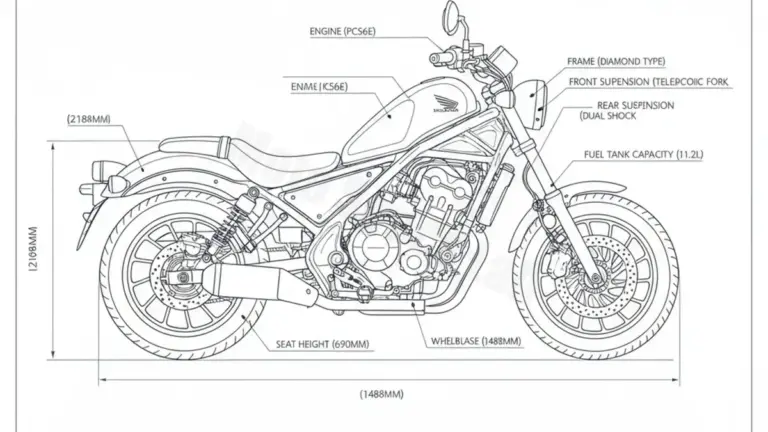 Honda CMX 500 REBEL (EURO 4) – PC56A/17 Service Data: Oil, Battery & Specs