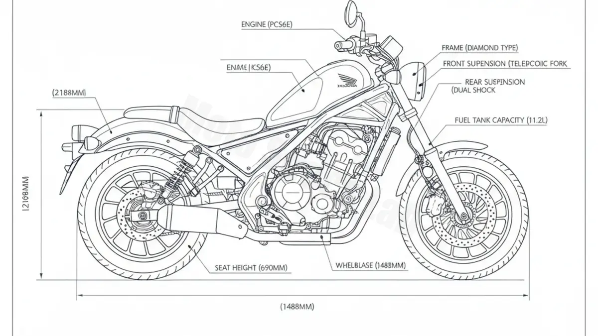 Honda CMX 500 REBEL (EURO 4) - PC56A/17 Service Data: Oil, Battery & Specs specs