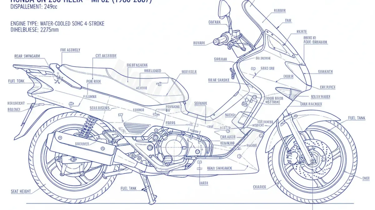 Honda CN 250 HELIX - MF02 Service Data: Oil, Battery & Specs