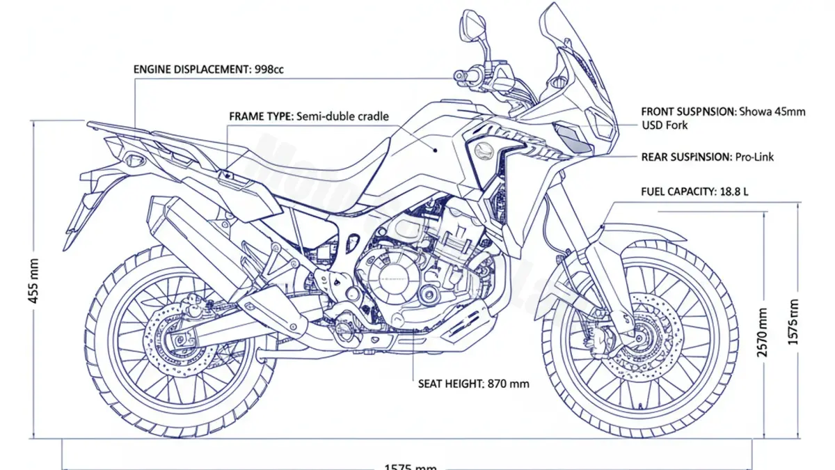 Oil & Tires: Honda CRF 1000 L AFRICA TWIN - SD04 Technical Specifications specs