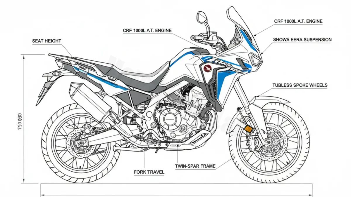 Honda CRF 1100 L A.T. ADVENTURE SPORT ES - SD09C Technical Review & Maintenance Guide specs