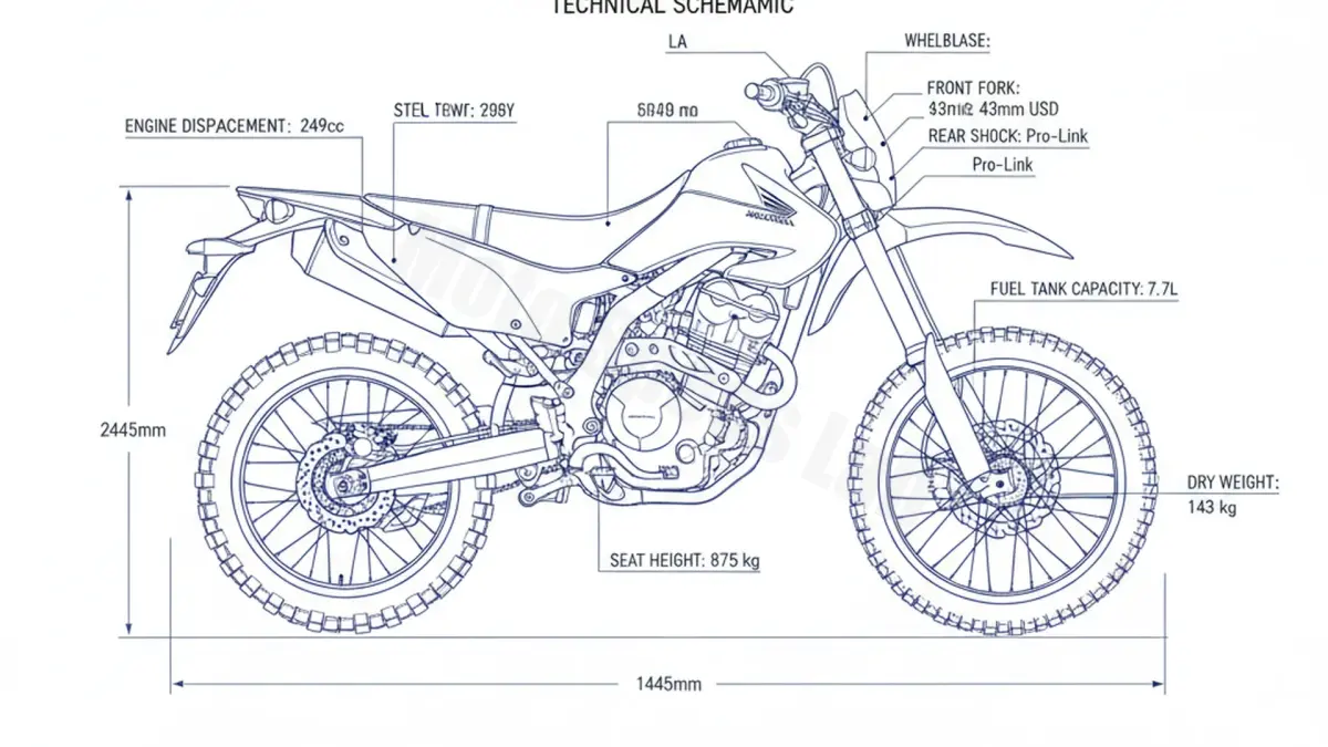 Honda CRF 250 L - MD38A/F/15 (2012–2016) Data: Oil Capacity & Rim Specs specs