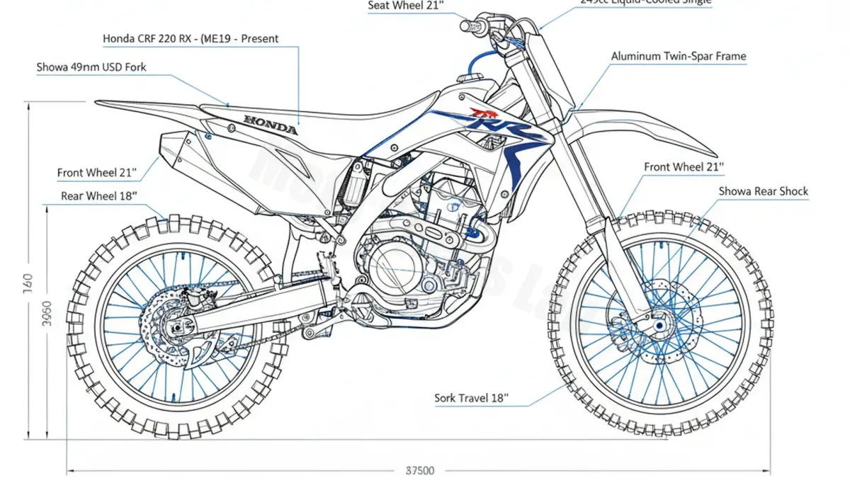 Honda CRF 250 RX - ME12A/L/RX Workshop Data: Fluids, Plugs & Tires