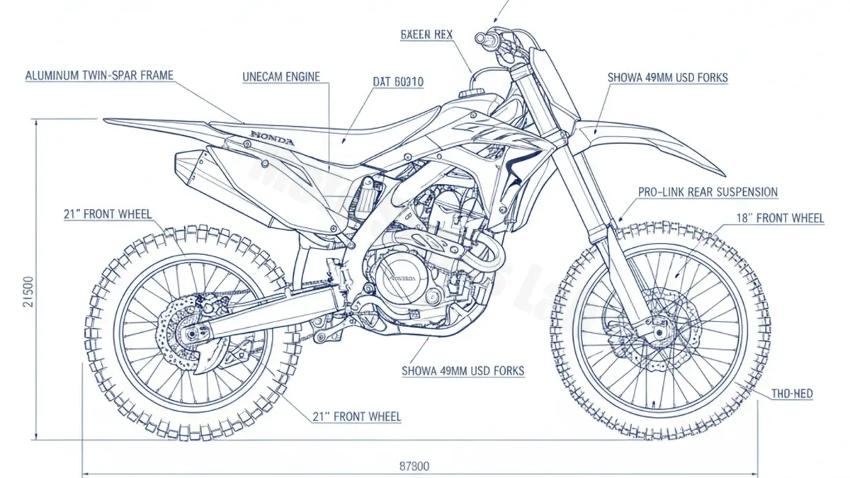 Honda CRF 250 RX - ME12A/N/RX Service Guide: Oil Level & Tire Specs specs