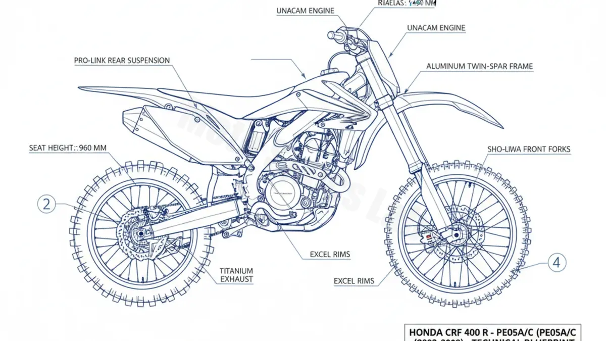 Honda CRF 450 R - PE05A/C Specs: Oil Capacity & Tire Pressure specs