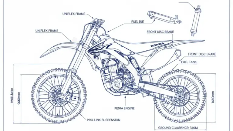 Honda CRF 450 R – PE07A/K Specs: Engine Oil, Gap & Tire PSI