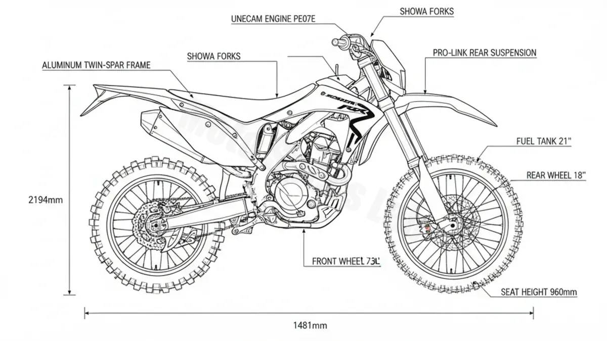 Honda CRF 450 RX - PE07A/J/RX (2017 – Present (PE07 series)) Factory Oil & Tire Pressure Data