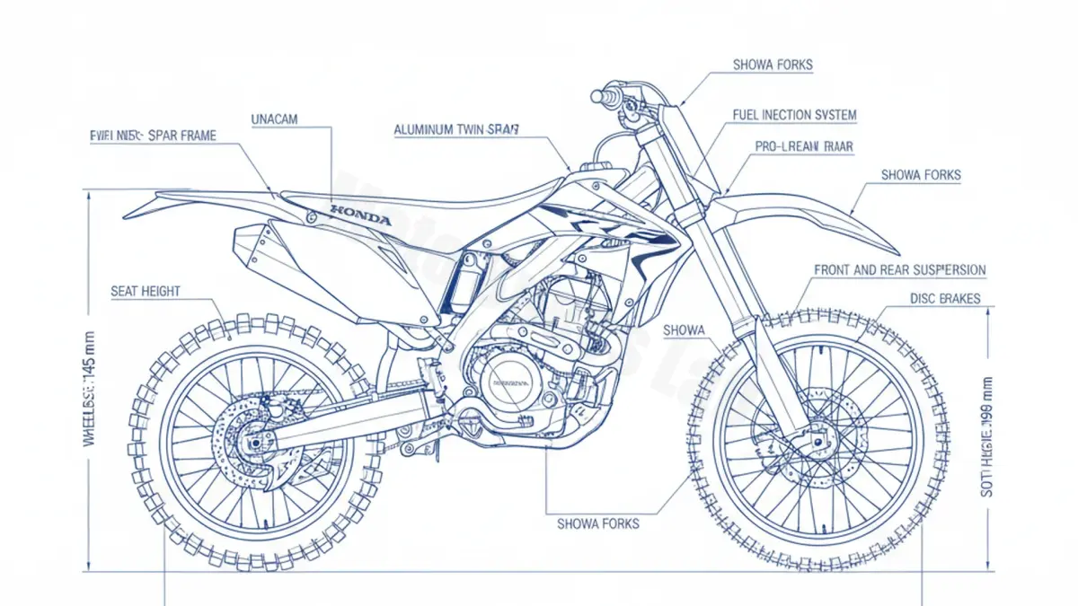 Honda CRF 450 X - PE06A/9 Maintenance: Recommended Oil & Tires specs