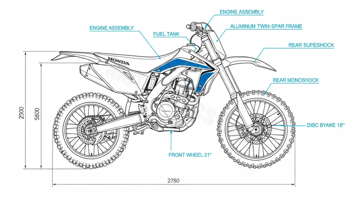 Review: Honda CRF 450 X - PE06A/E/14 (2005 - 2018) Specs & Features specs