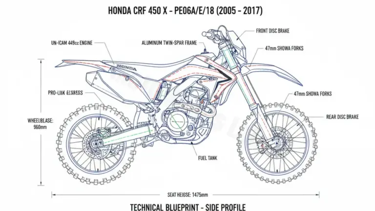 Honda CRF 450 X – PE06A/E/18 Specs: Engine Oil, Gap & Tire PSI