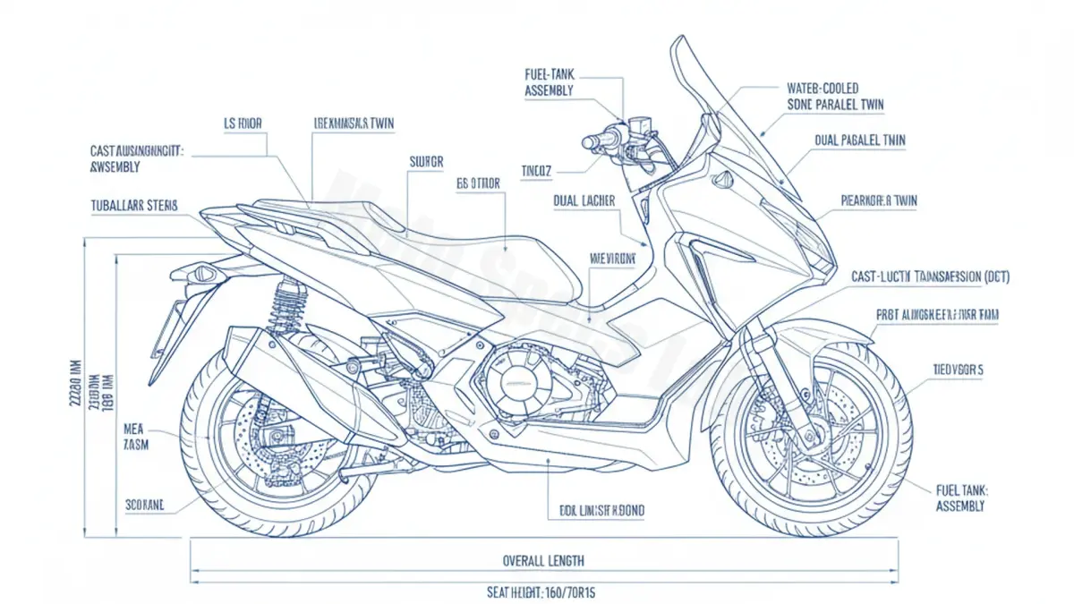 Honda Forza 750 (NSS 750) EURO 5 - RH11 Service Guide: Oil Level & Tire Specs specs