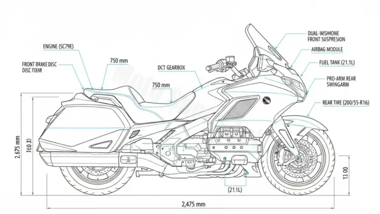 Oil & Tires: Honda GL 1800 GOLD WING TOUR DCT + AIRBAG – SC79B/18 Technical Specifications