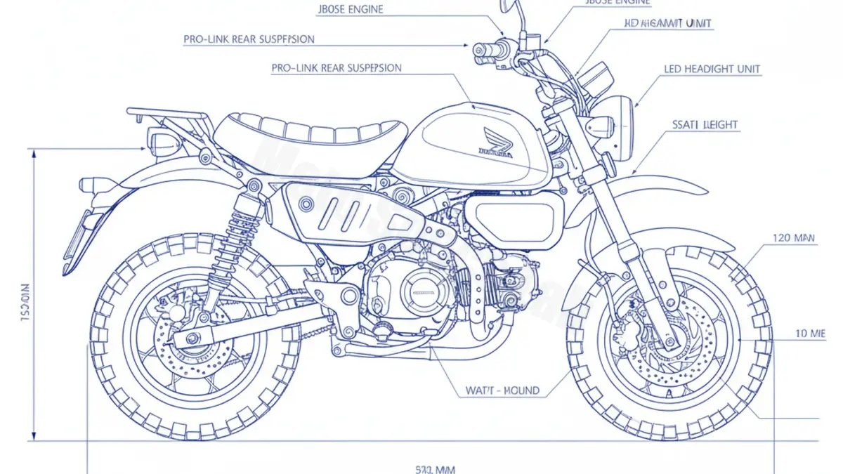 Oil & Tires: Honda Monkey Z 125 - JB05A Technical Specifications specs