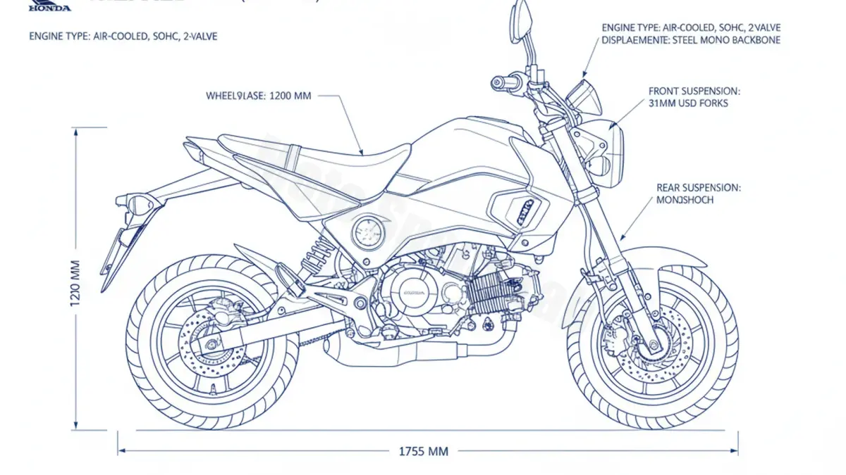 Honda MSX 125 - JC75 Workshop Data: Fluids, Plugs & Tires specs