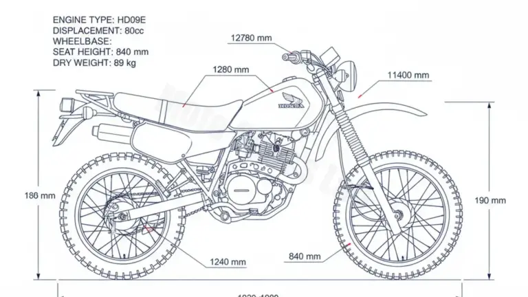 Honda MTX 80 R2 – HD09 Service Guide: Oil Level & Tire Specs