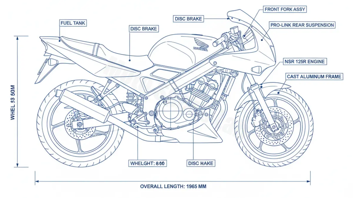 Honda NSR 125 R - JC22 Workshop Data: Fluids, Plugs & Tires specs