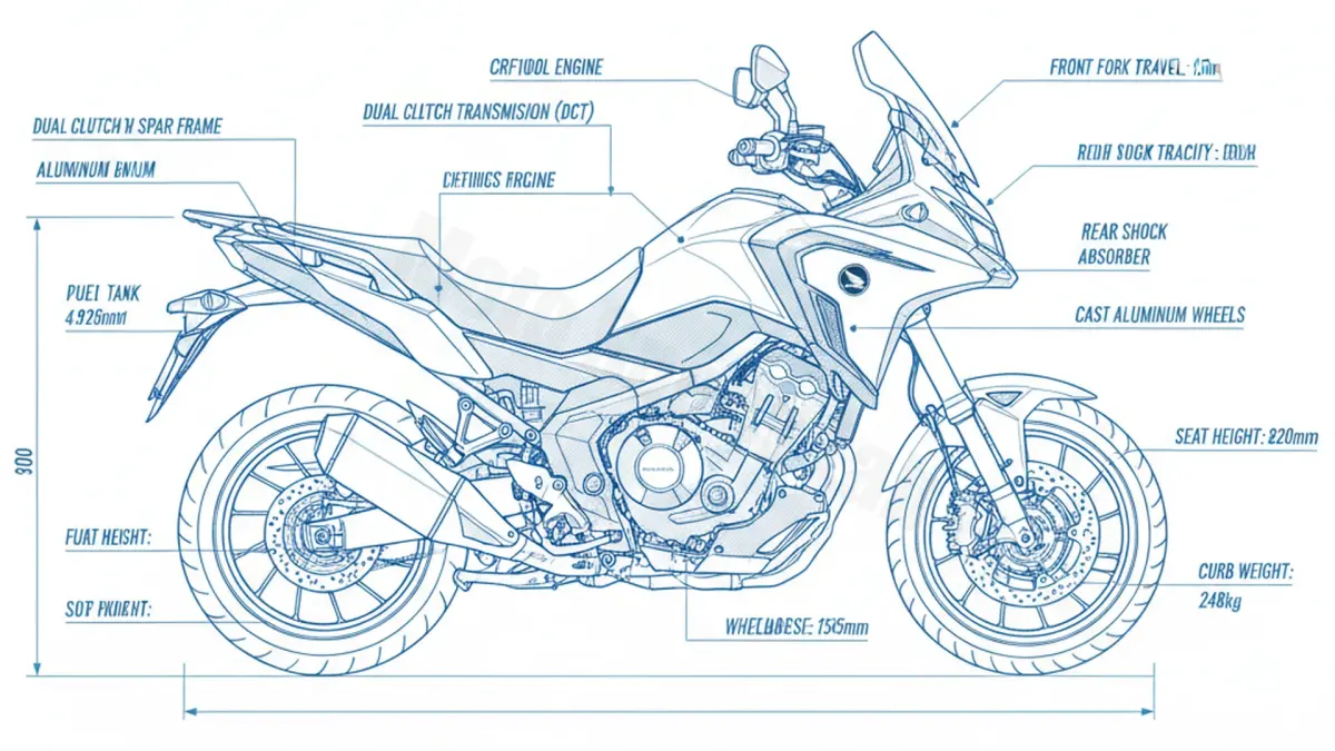 Honda NT 1100 DCT (EURO 5) - SC84B Service Guide: Oil Level & Tire Specs specs