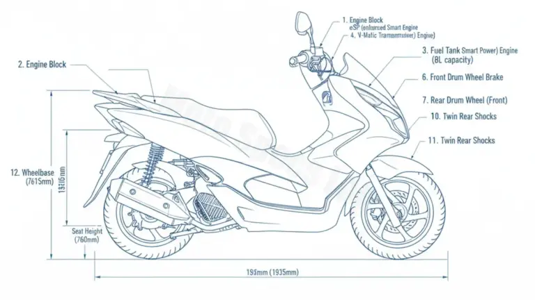 Honda PCX 125 – JF47 Tire Pressure, Oil Type & Fluid Specs