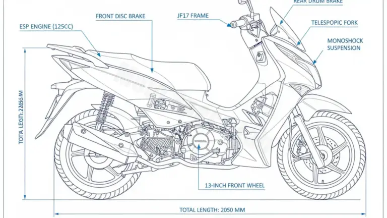 Honda PS 125I (PES 125) – JF17 Specs: Engine Oil, Gap & Tire PSI