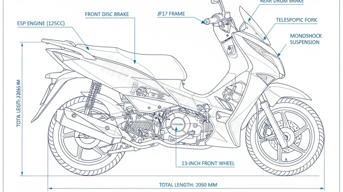Honda PS 125I (PES 125) - JF17 Specs: Engine Oil, Gap & Tire PSI