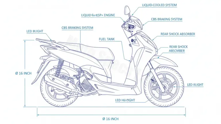 Oil & Tires: Honda SH 125 MODE CBS (EURO 5) – JK01 Technical Specifications
