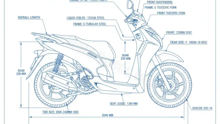 Honda SH 125I – JF14/JF23/41 (2005-2016) Factory Oil & Tire Pressure Data