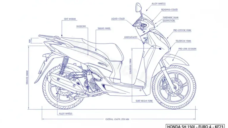 Honda SH 150I (EURO 4) – KF23 Specs: Oil Capacity & Tire Pressure